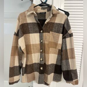 Brown Plaid Shacket